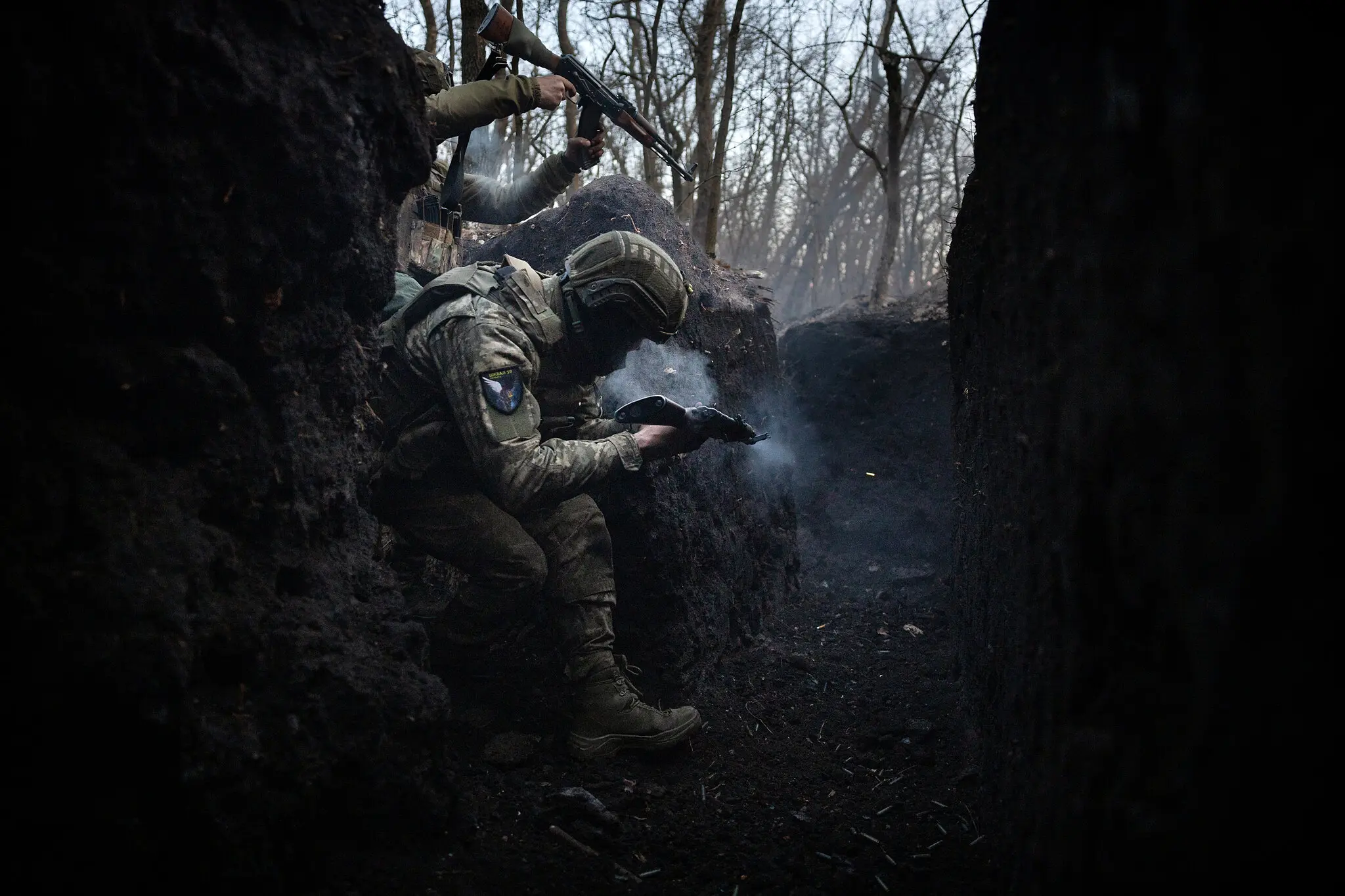 Український батальйон спецназу під час навчань цього місяця на Донбасі на сході України.